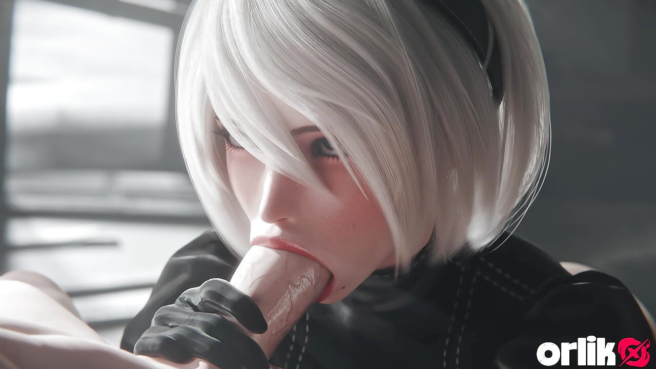2b Nier Automata Blowjob & Town Cowgirl Fuck - Creamy Pussy & Creampie Ending 3D Animation
