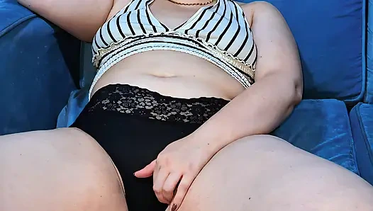 Curvy Nicole Strips & Rubs Her Wet Pussy