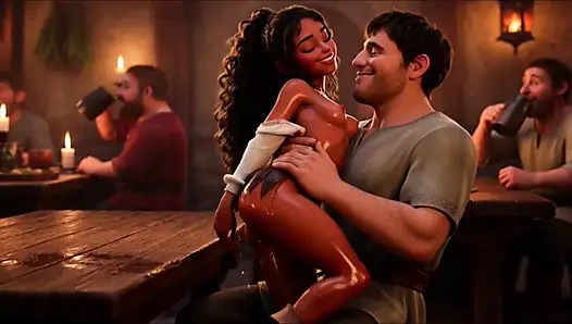 Malam liar barmaid pirang platinum panas genit di malam yang ramai abad per abad perjalan dengan pelanggan yang ceria