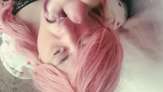 Sissy getting face and throat fucked