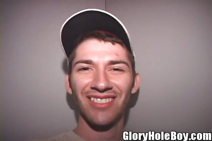 Hot Boy Baseball Cap Bastard Blowing Glory Hole Boners in Filthy Hole in Wall