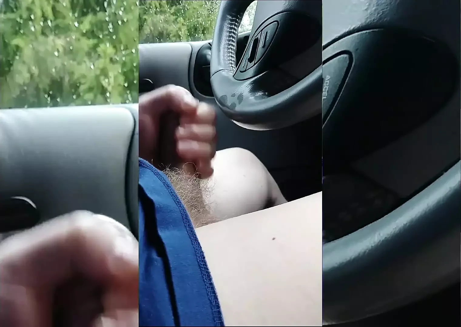 Public cuming in a car