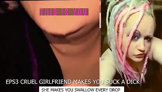 Pacar kejam Eps3 bikin kamu nyepong kontol dan telan juga