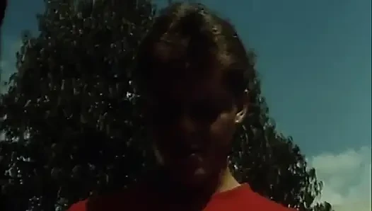 Berühmte retro-pornostar-orgie-party im garten