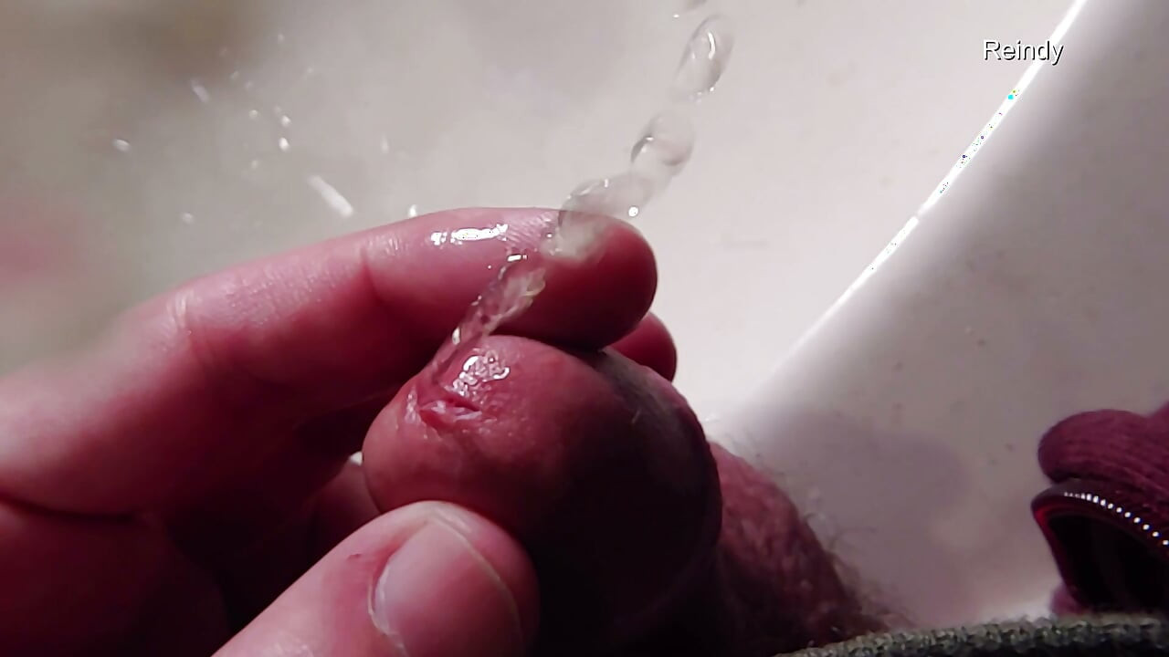 Peehole Piss Play Close up View in Slow Motion