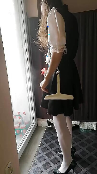 cleaning the window