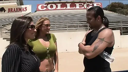 Big Breasted Coeds Double-team Lucky Guy