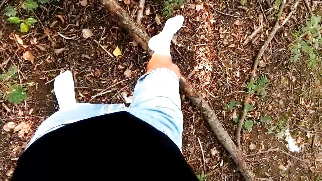White Socks POV Outdoor Walking, Worshiping and Making Them Dirty