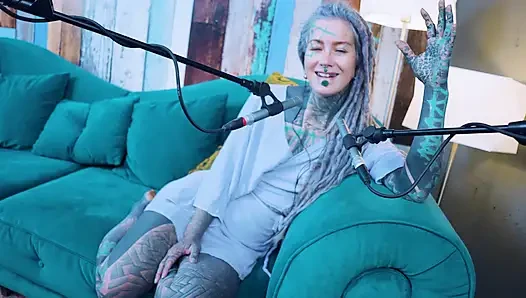 I talk about K - Kindness - ASMR podcast SFW talking goth skinny girl dreadlocks tattoo model inked girl