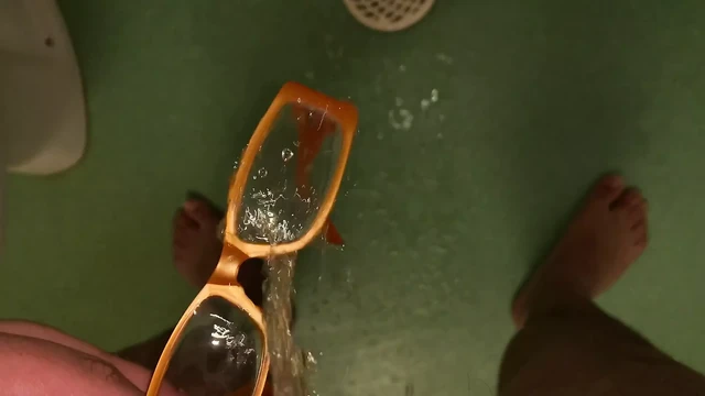 G.G Golden shower on Glasses.