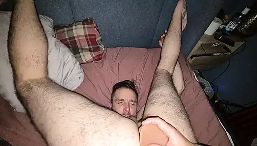 Assisted self suck flaccid cock - uncut raw.mp4