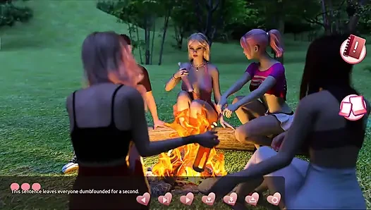 Helping the hotties #4 - Johanne woke up tied to a tree and so...ave him a blow job...Belle and Stacy played with each other.