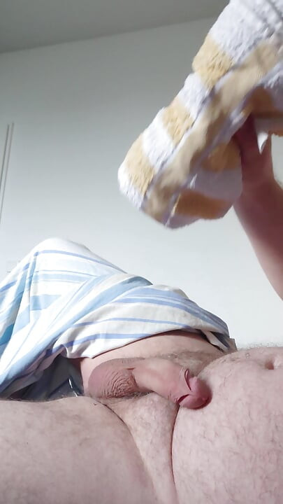 Small Cock Having Fun with the Towel