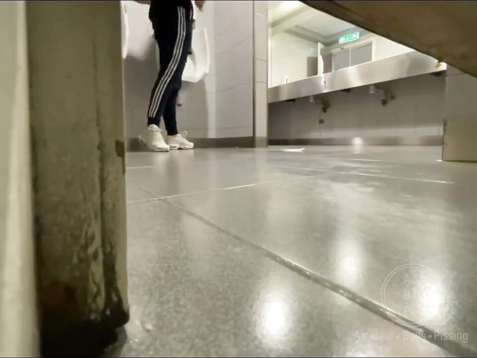 Homemade Roommates Mutual Dare Expose Your Ass While Peeing in Public Urinal