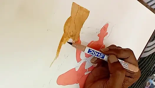 Desi Sexy indische schwägerin trinkt pinkeln aus dem großen schwanz des schwagers, während sie sich im freien pisst