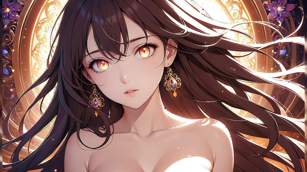 Soft starlight una bella giovane donna con gli occhi incandescenti in stile animato