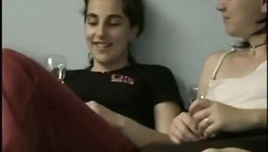 Sexy girls filmed at his home