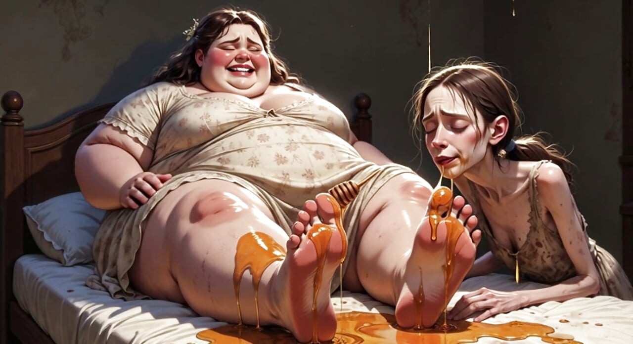 Fat SSBBW Humiliating Skinny Girl with Her Big Feet