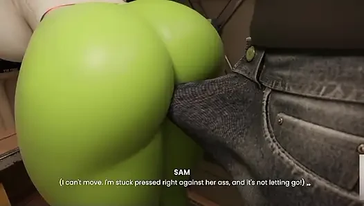 HOT STEPSIS KIM POSSIBLE RUB HER BUTT AGAINST ME AND THEN I FUCKED HER THIGH IN SEXY LEGGINGS!