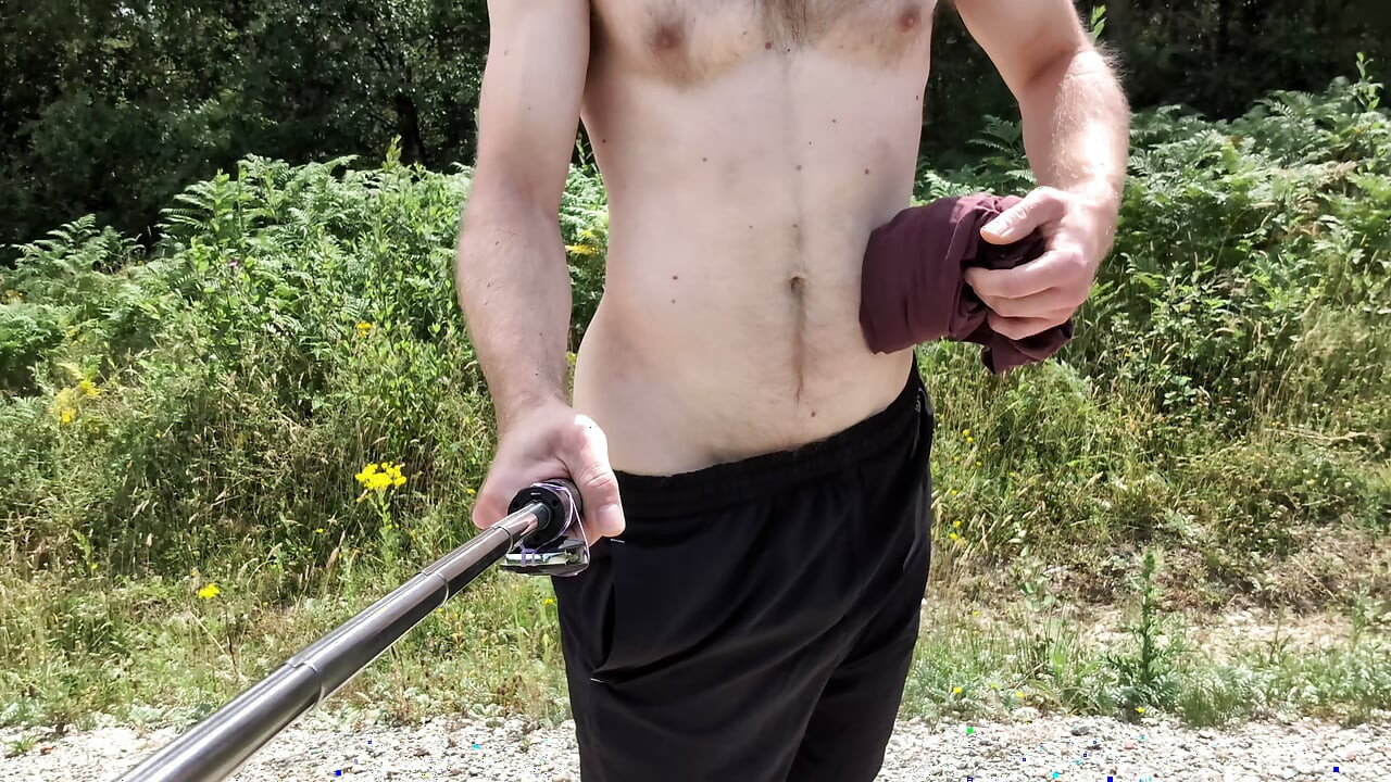 Naked forest walk on main path