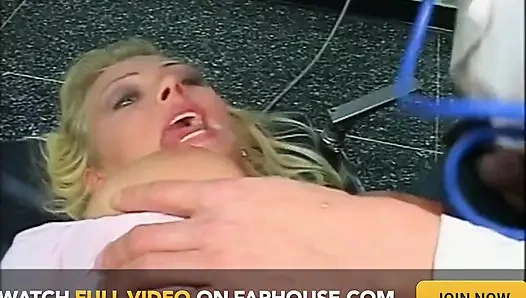 Beautiful Young Blonde with Big Tits Fucked and Cumshot on Her Ass by Gynecologist