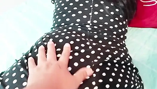 Stepmom asks me for a back massage, but my hand goes down and I fuck her hard and fill her pussy with cum - creampie