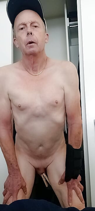Sissy Faggot Uses Clothes Pins To Help Shrink His Dick