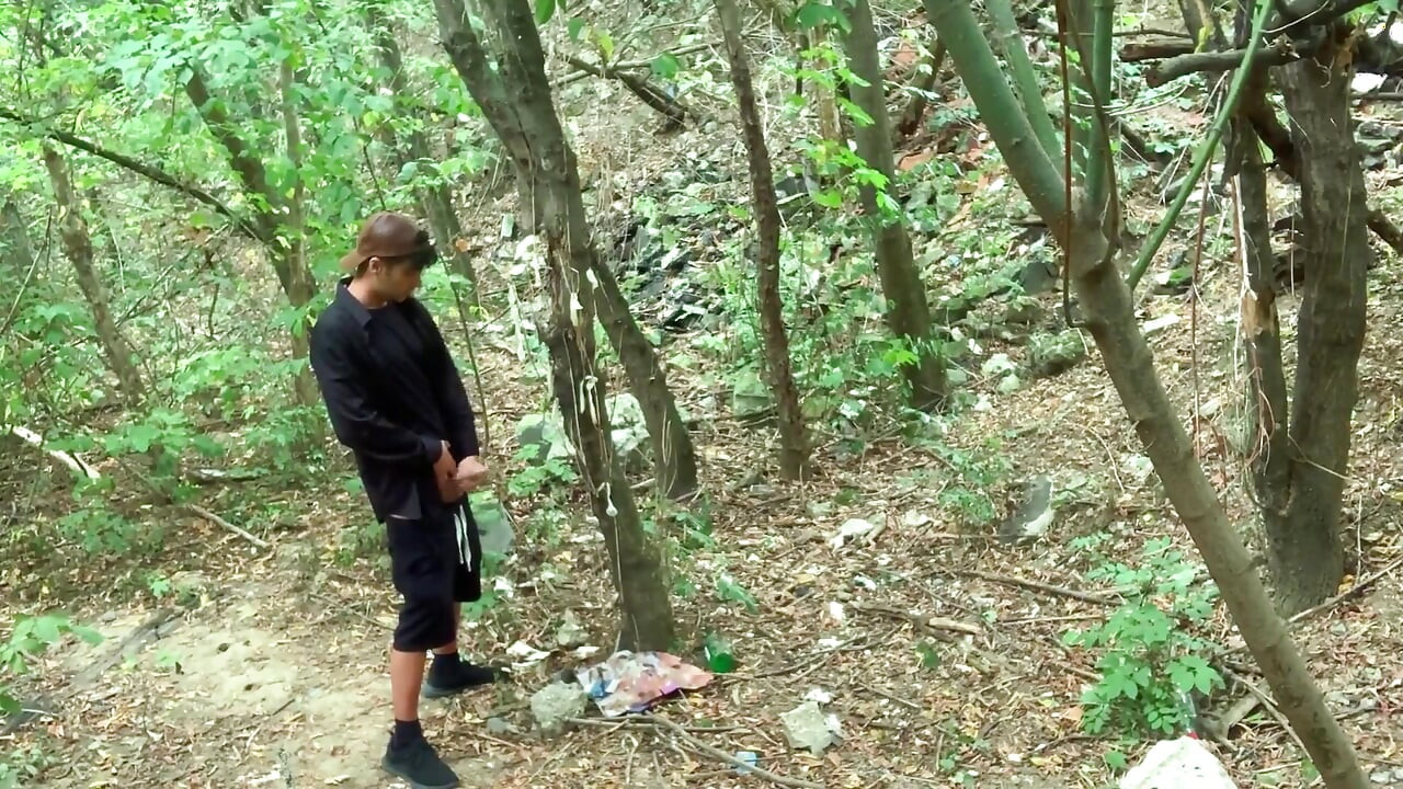 I Jerk and Cum at a Cruising Area, Where Condoms Are on the Tree and Pornmagazines on the Ground
