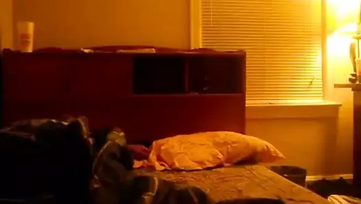Wife Masturbating Inside Night Bed Near Husband