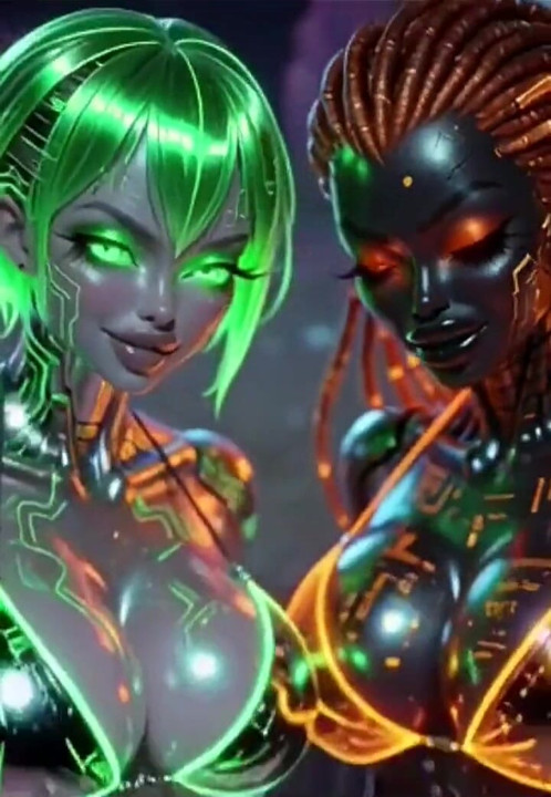 Beautiful Aliens Kiss on Nice Music, Ai Animation