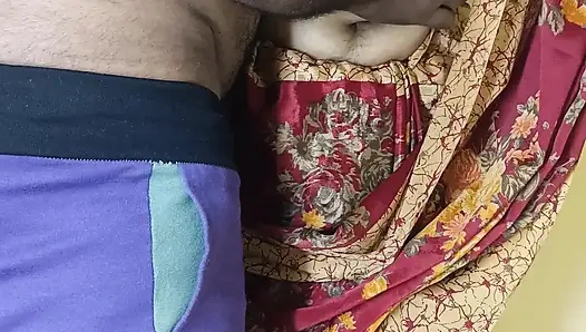 Red color saree cheating Housewife 1