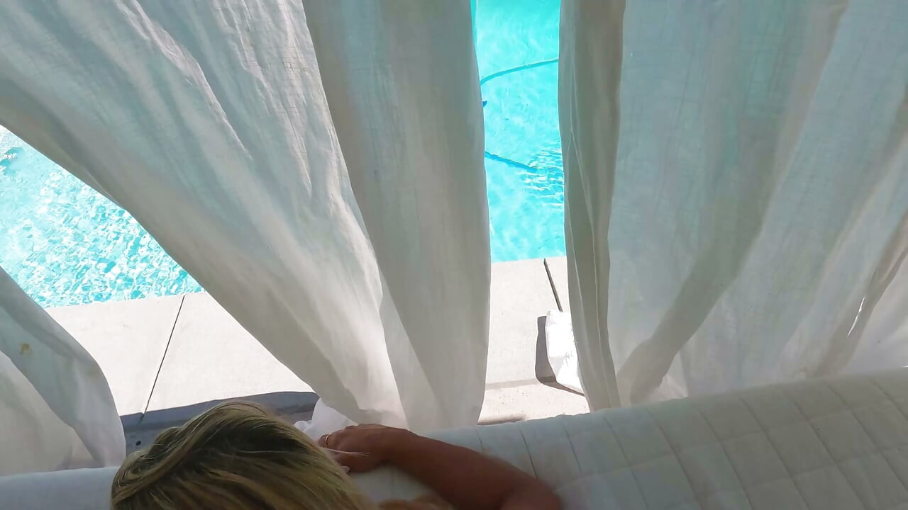 Fit Blonde Milf with Giants Tits Fucked By The Pool Denise Anders