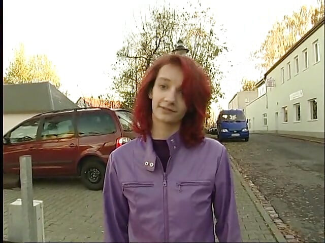 Redhead teen with small tits gives an amazing blowjob at casting