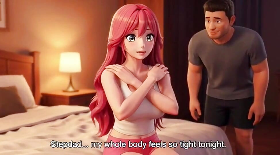 Stepdad give massage to step daughter at night for relaxation