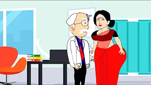 Une maman indienne à gros cul se fait baiser brutalement par un docteur à grosse bite avec audio en hindi