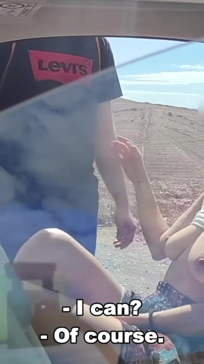 BLOWJOB to a STRANGER. Exhibitionist gives a blowjob to a STRANGER in the street | Clip 1