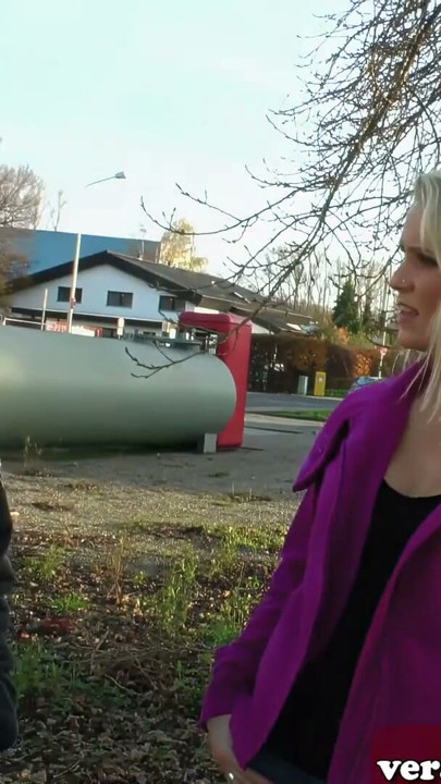German blonde milf persuaded to fuck on the street | Clip 1