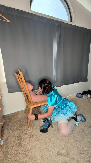 Sissy Maid Gets Her Collar Locked to Her Doll's Cock!