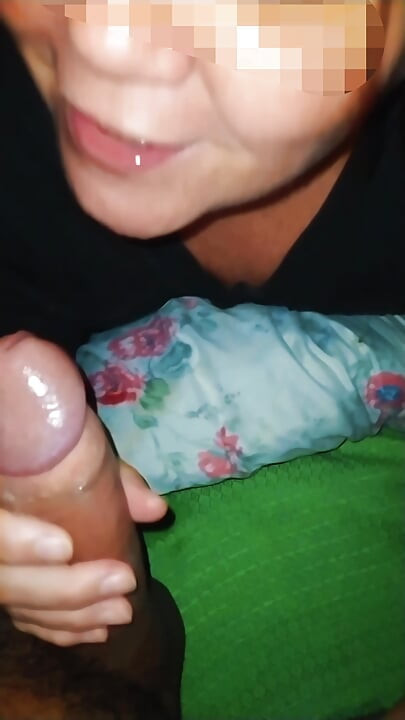 Auntie saw him naked and wanted to take care of her stepnephew's cock.
