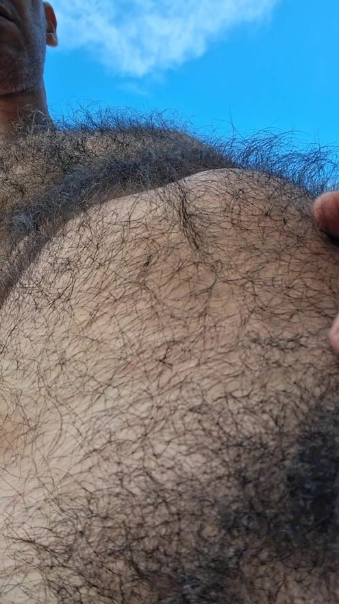 Chest and belly in the foreground
