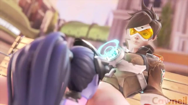 Widowmaker Makes Sexy Eye Contact While Eating Tracer's Pussy