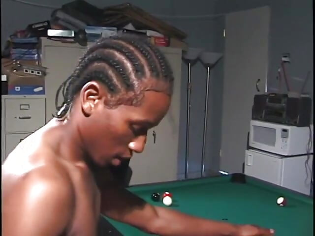 Randy young hunks fuck on a pool table