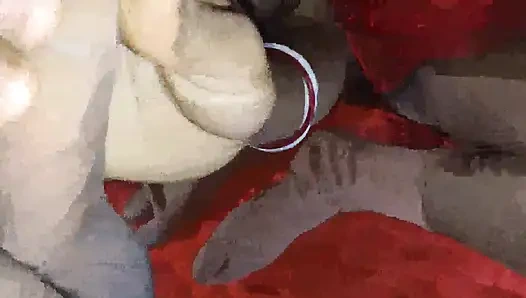 Dorf-muschi lecken, die sie mit sperma genießt