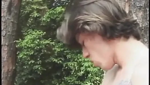 Horny boys are pleasing each other in the forest