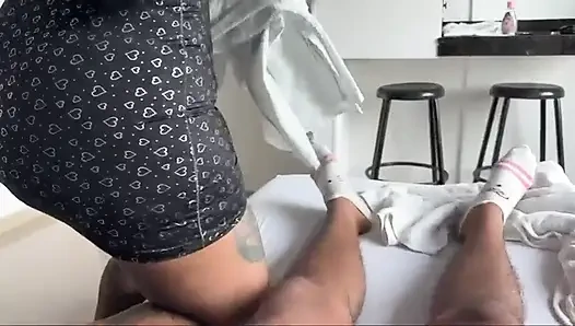 Big ass maid fucks me while cleaning my room