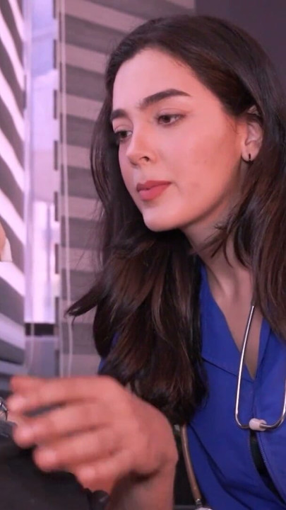 Gorgeous Latina doctor helps her patient cum on her face | Clip 2