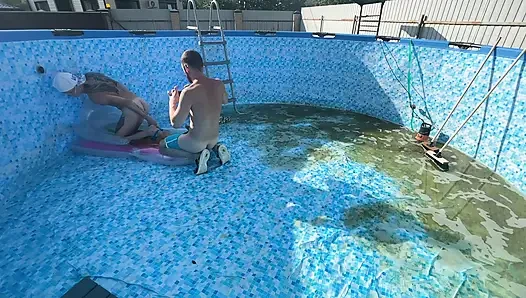 The Head of the House Fucked the New Pool Boy Right There