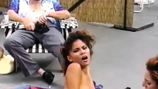 Mature Dude Likes to Watch Couple of Playful Babes Licking and Rubbing Their Muffs