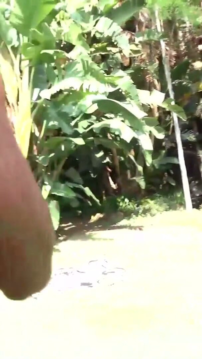Hot black pussy getting banged hard by big white dick boyfriend outdoors | Clip 1