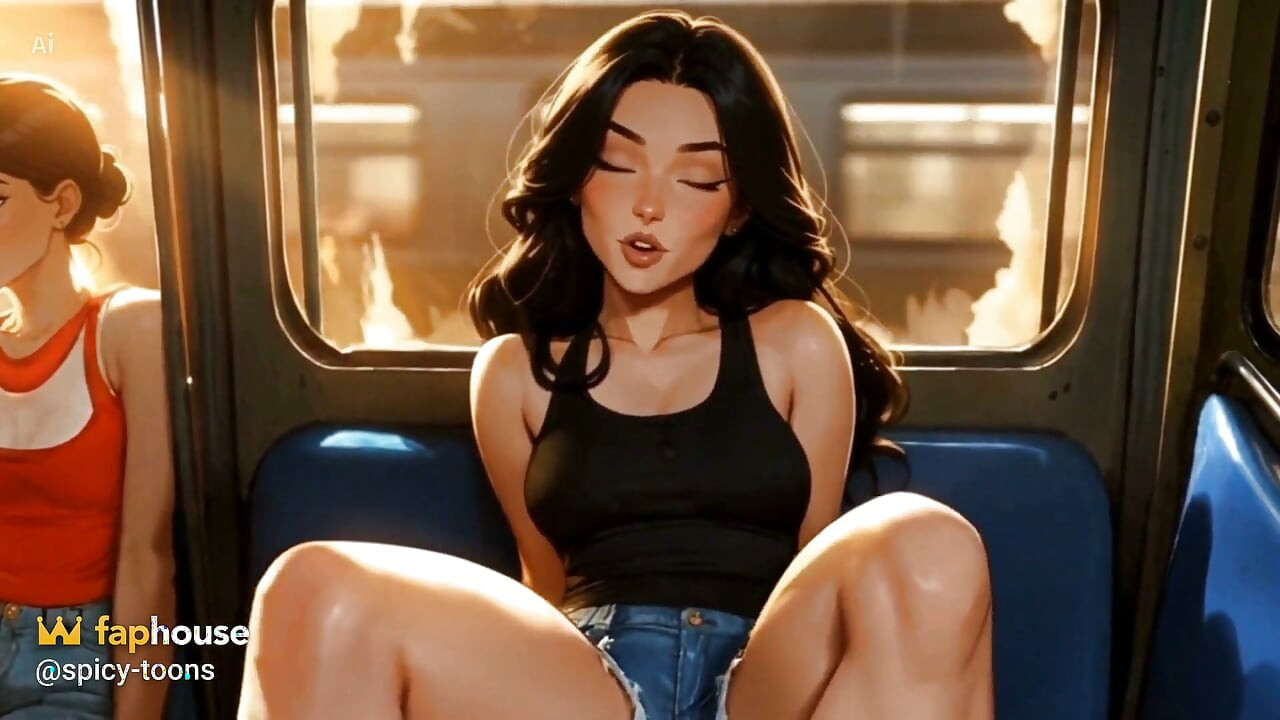 Lin Gives a Footjob on the Train